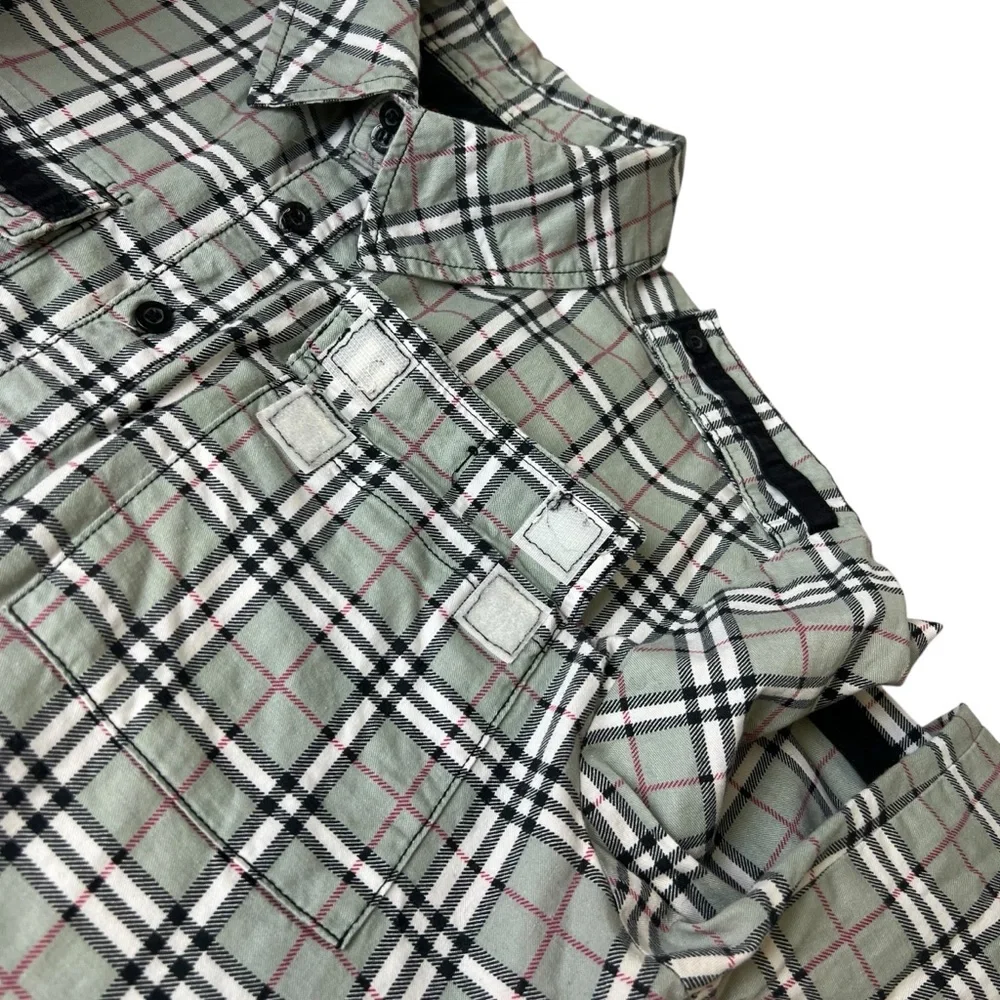 Tripp NYC Men’s Medium Goth Plaid Black/Red Checked Button Up Shirt - Picture 9 of 14